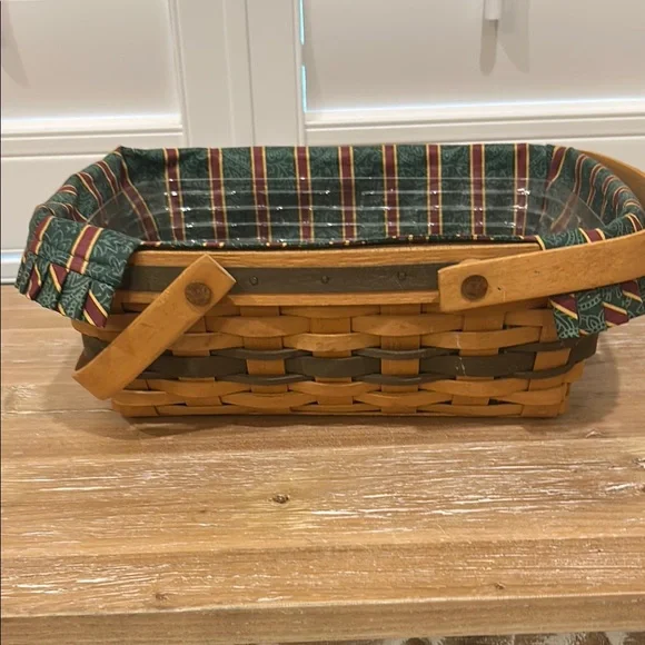 Longaberger Brown Holiday Cheer Basket with Green Liner - Picture 9 of 16